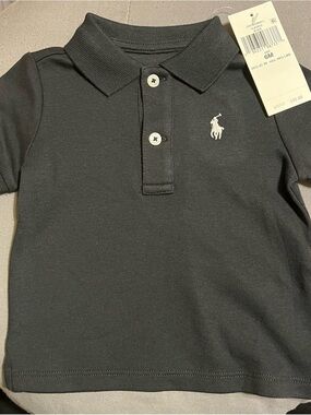 Classic Black Polo Shirt with White Embroidered Logo